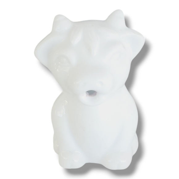 Cordon Bleu Cow Creamer White Porcelain Milk Cream Jar Container Vintage Set 2PC - Picture 5 of 6